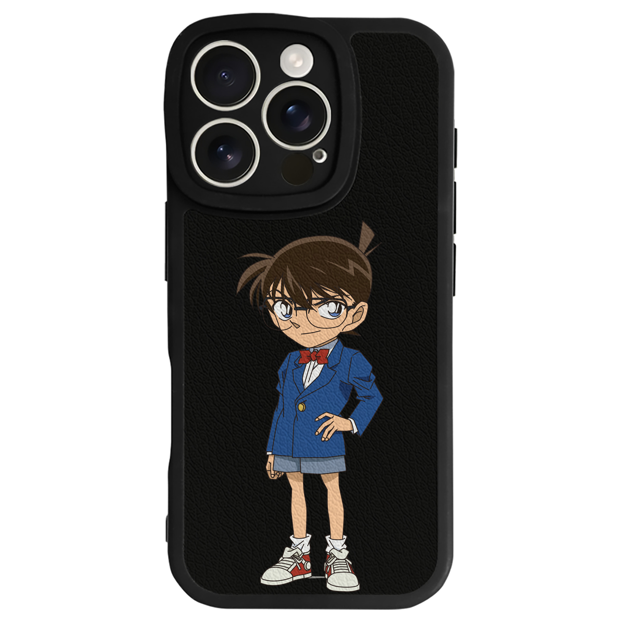 （画像用） 名探偵コナン 江戸川 コナン Detective Conan Conan Edogawa 【iPhone 16シリーズ対応】シリコンスマホケース（レザー調） 材質：シリコン